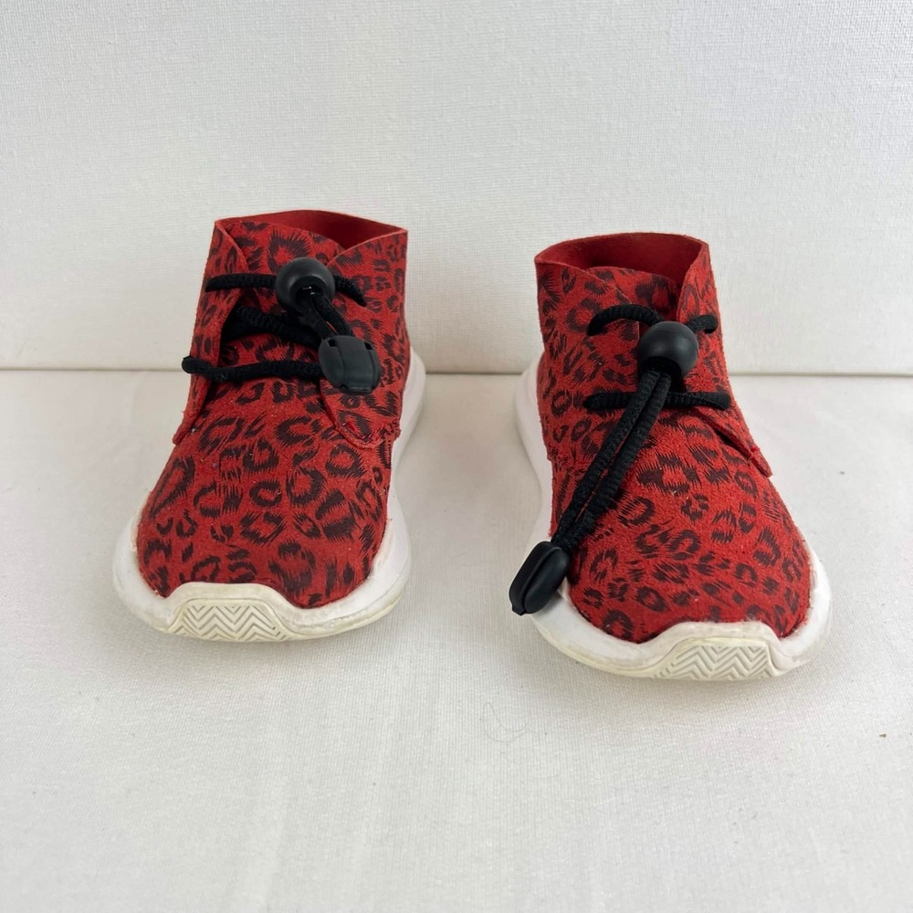 GUC AKID Jasper Kids Red Leopard Print Booties Sneakers Slip On Size 4C-6C